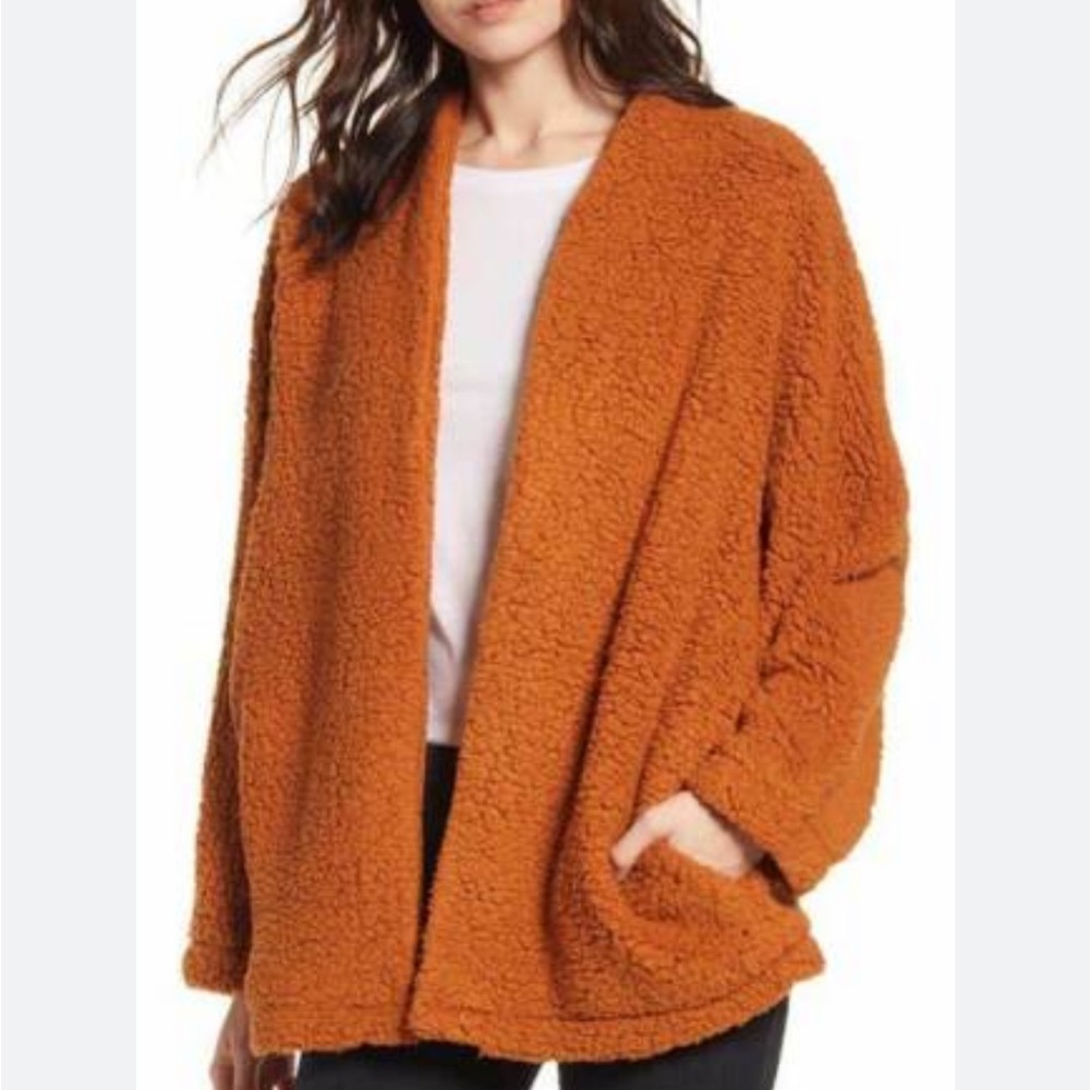 New All in Favor Nordstrom Cozy Teddy Cardi Jacket with pockets